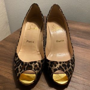 christian louboutin animal print heels